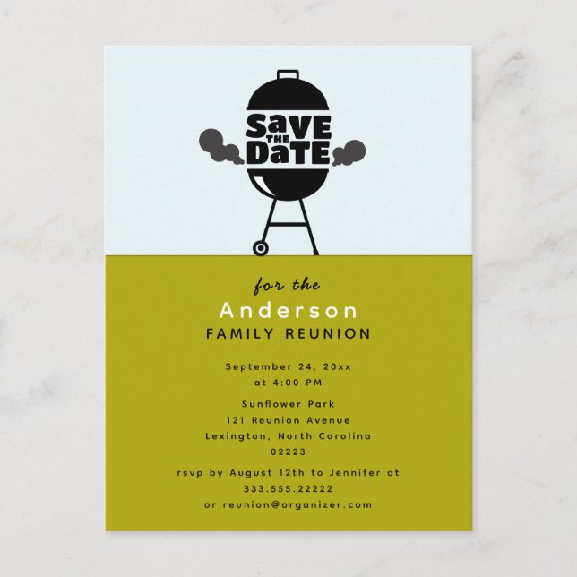 Carte Postale Barbecue grill party Save the Date Postcard (Devant)