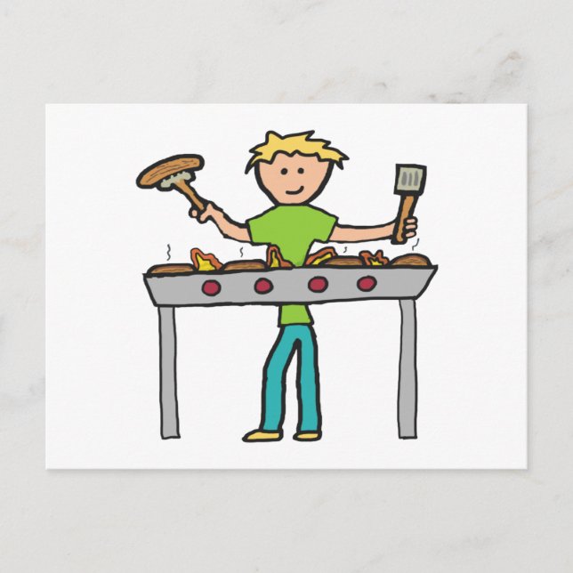 Carte Postale Barbecue Grillmaster BBQ (Devant)