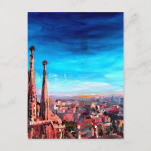Carte Postale Barcelona City View And Sagrada Familia