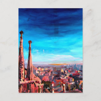 Carte Postale Barcelona City View And Sagrada Familia