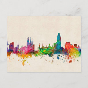 Carte Postale Barcelona Espagne Skyline