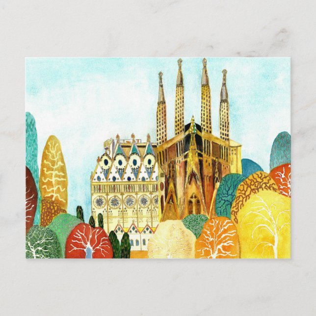 Carte Postale Barcelone de Gaudi. (Devant)