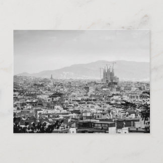 Carte Postale Barcelone en noir et blanc