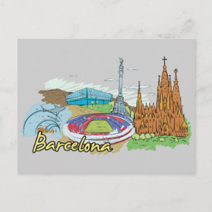 Carte Postale Barcelone, Espagne Célèbre ville