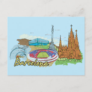 Carte Postale Barcelone, Espagne Célèbre ville