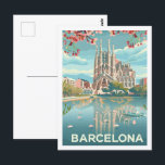 Carte Postale Barcelone Espagne Célèbre Vintage voyage Place<br><div class="desc">Barcelone Espagne Vintage célèbre Travel Place</div>