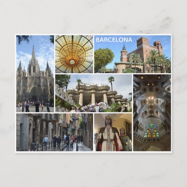 Carte Postale Barcelone Espagne City Photos de Voyage (Devant)