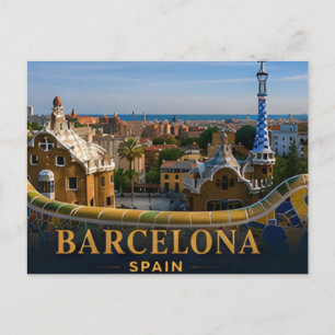 Carte Postale Barcelone Espagne Destination de Voyage Européenne