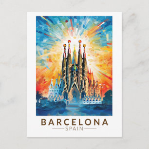 Carte Postale Barcelone Espagne La Sagrada Familia Travel Art