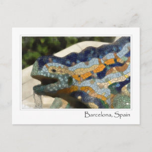 Carte Postale Barcelone Espagne Parc Guell Mosaic Lizard