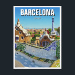 Carte Postale Barcelone Espagne Parc Güell Travel<br><div class="desc">Le Parc Güell, situé à Barcelone, en Espagne, est l'un des monuments les plus fantasques et emblématiques conçus par le légendaire architecte Antoni Gaudí. Conçu à l'origine comme un lotissement de luxe au début des années 1900, le projet fut abandonné et le site fut transformé plus tard en parc public....</div>