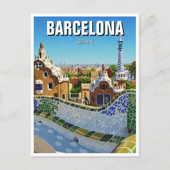 Carte Postale Barcelone Espagne Parc Güell Travel (Devant)
