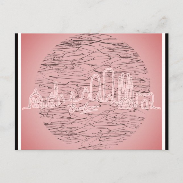 Carte Postale Barcelone Espagne Pink City Skyline Voyage (Devant)