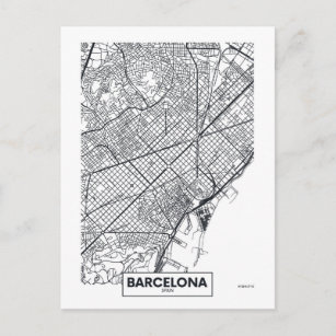 Carte Postale Barcelone, Espagne   Plan de ville