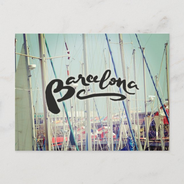 Carte Postale Barcelone Espagne Port Europe Wanderlust (Devant)