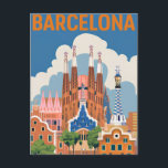 Carte Postale Barcelone Espagne vintage<br><div class="desc">Barcelone Espagne vintage</div>