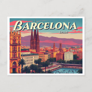 CARTE POSTALE BARCELONE ESPAGNE VINTAGE