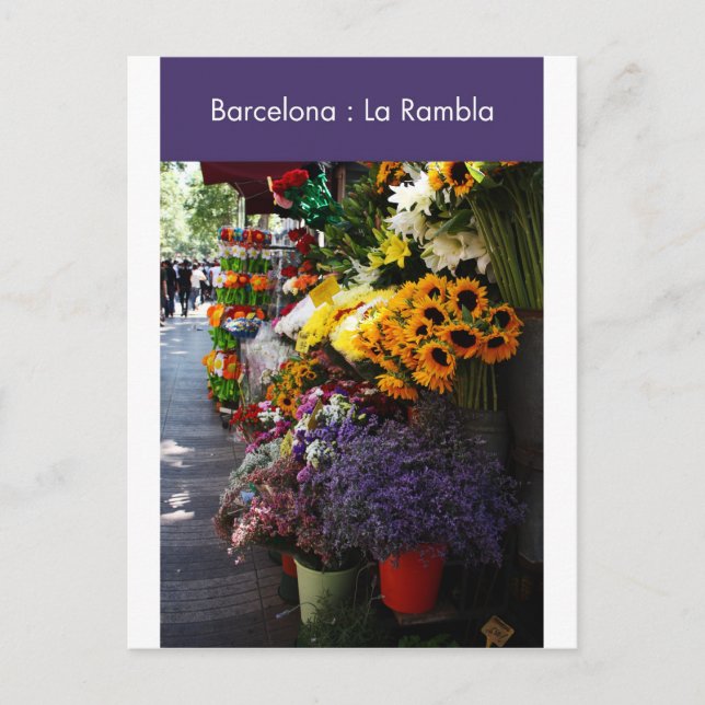 Carte Postale Barcelone : La Rambla (Devant)