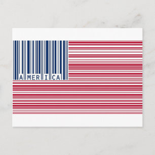Carte Postale barcode american flag