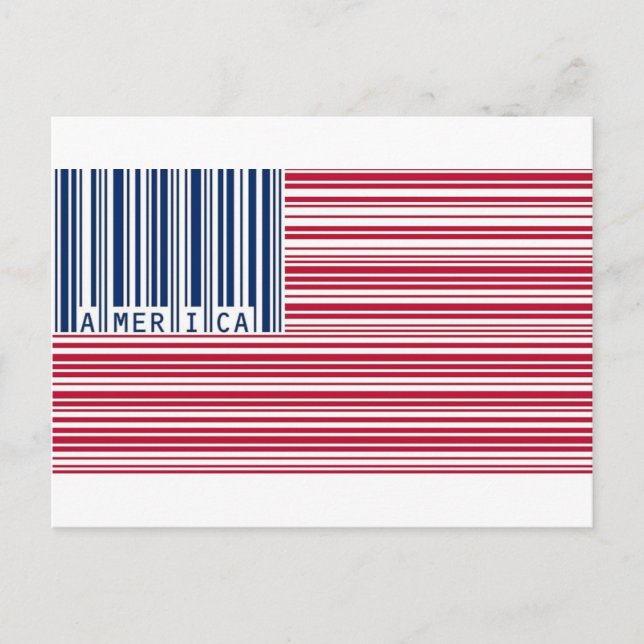 Carte Postale barcode american flag (Devant)