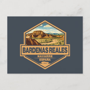 Carte Postale Bardenas Reales Espagne Travel Art Badge