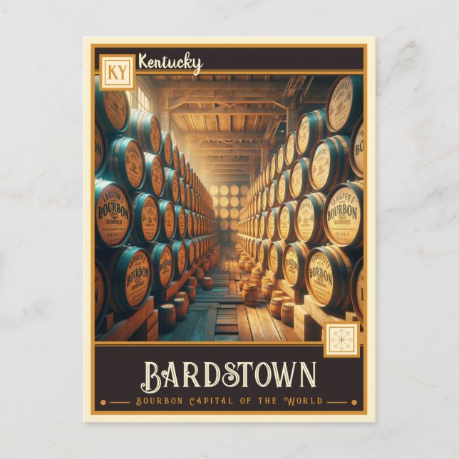 Carte Postale Bardstown, Kentucky | VINTAGE (Devant)