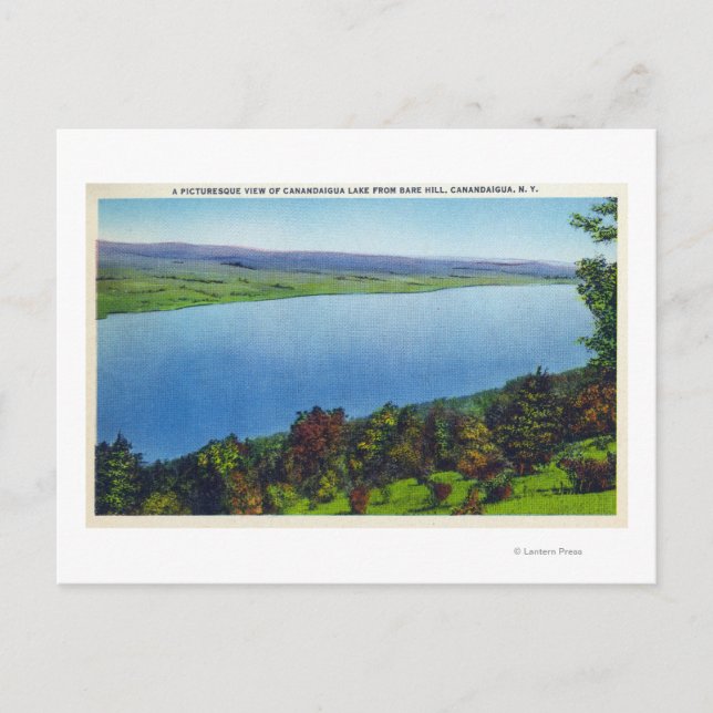 Carte Postale Bare Hill Vue sur le lac Canandaigua (Devant)