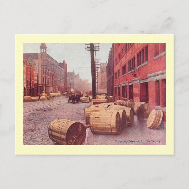 Carte Postale Barils de tabac, Louisville, Kentucky Vintage (Devant)