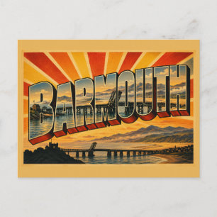 Carte Postale Barmouth Pays de Galles Art de Voyage Rétro