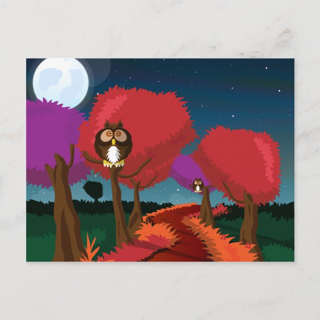 Carte Postale Barn Owl in the Moonlight Art (Devant)