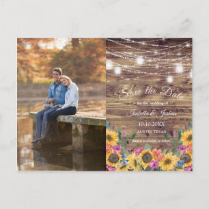 Carte Postale Barn Wood   Chaîne de lumières Photo Enregistrer l