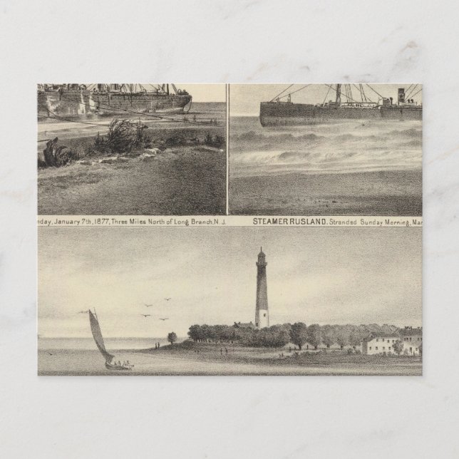 Carte Postale Barnegat Inlet Steamship Amérique (Devant)