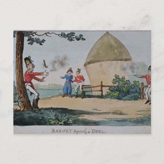 Carte Postale Barney combat un duel (Devant)