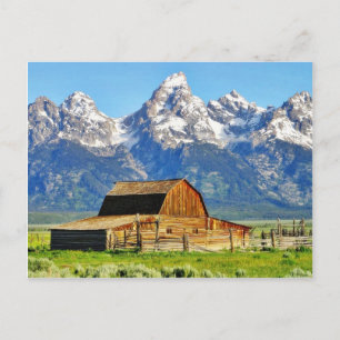 Carte Postale Barns Grand Tetons Mountains