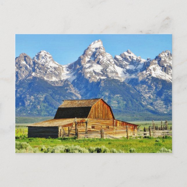 Carte Postale Barns Grand Tetons Mountains (Devant)