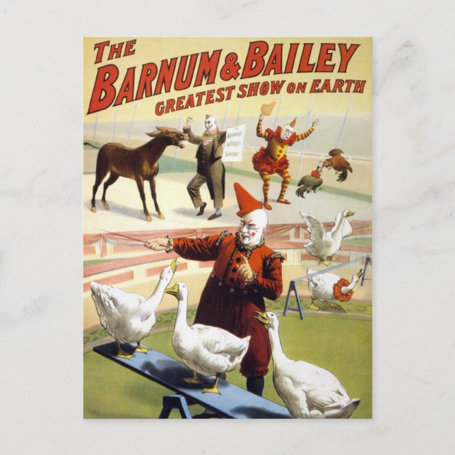 Carte Postale Barnum & Bailey - Merveilleuse oie performante (Devant)