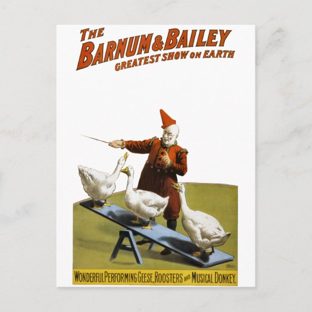 Carte Postale Barnum et Bailey : Interprétation de l'oie (Devant)