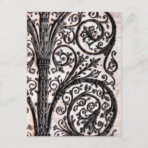 Carte Postale Baroque Vintage Architectural Decorative Ironwork