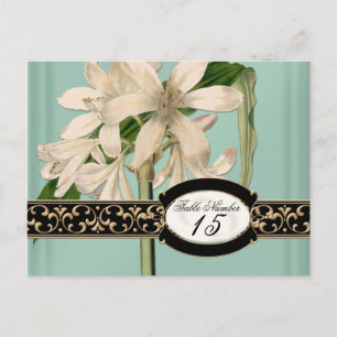 Carte Postale Baroque Vintage Lily Formel Mariage Numéros de tab