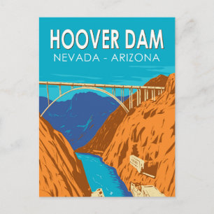 Carte Postale Barrage Hoover Arizona Nevada Illustration Art de 