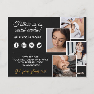 Carte Postale Barre à cils et sourcils dorés Glamorous Gold Eye 