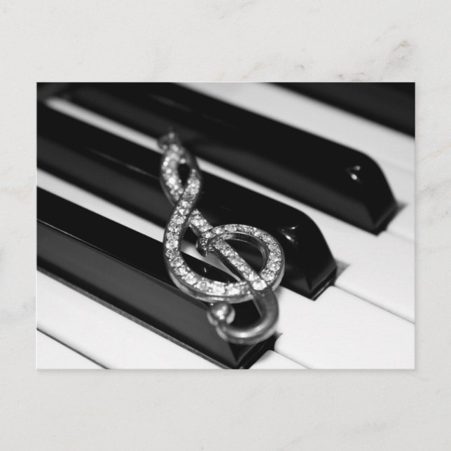 Carte Postale Barre de piano avec clé G (Devant)