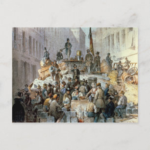 Carte Postale Barricades à Marzstrasse, Vienne, 1848
