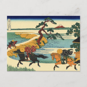 Carte Postale Barrier Town sur la rivière Sumida (par Hokusai)
