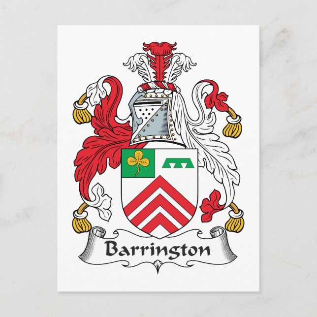 Carte Postale Barrington Family Crest (Devant)