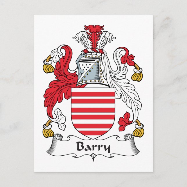 Carte Postale Barry Family Crest (Devant)