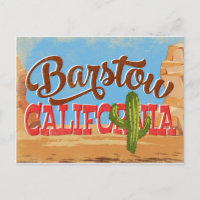 Barstow Californie Cartoon Désert Voyage Rétro
