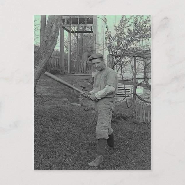 Carte Postale \Baseball Bat Photographie Fête des pères Vintage (Devant)
