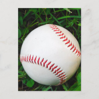 Carte Postale Baseball blanc avec couture rouge