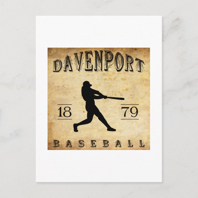Carte Postale Baseball Davenport Iowa 1879 (Devant)